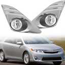 Fog Lights Assembly Replacement for Camry LE 2012 2013 2014 with Chrome Covers Switch Wiring Bulbs, Pack of 1 