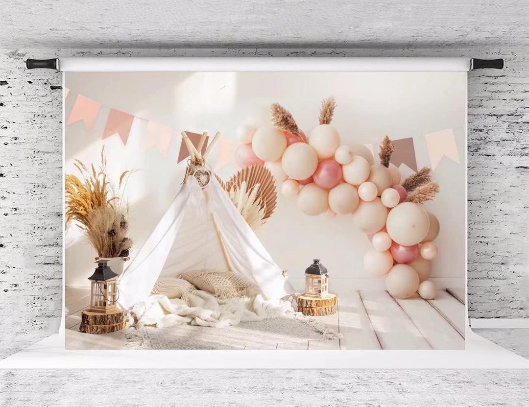 Kate 7x5ft Boho Backdrops for Photography 1st Birthday Backdrop for Kids Baby Shower Party Background