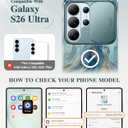 GVIEWIN for Samsung Galaxy S26 Ultra Case with Slide Camera Cover, [Screen Protector] [Shockproof Military Grade Drop Protection] Marble Slim Fit Hard PC Phone Cover S26 Ultra 6.9" 2026 (Chrysocolla)