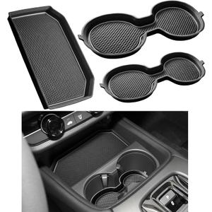 For Honda HRV Accessories 2026 2025 2024 2023 Cup Holder Inserts Center Console Liner 3D Silicone Cup Holder Coasters Protector Mat Pad Non-Slip Interior Decoration for HRV 3Pcs (Gray)