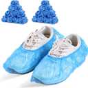 LYSHIYI 200 Pcs Shoe Covers Disposable Non Slip, Waterproof Shoe Covers Disposable for Indoors, 15-20'' Adjustable Size Boot Covers for US 6 to 14 Size