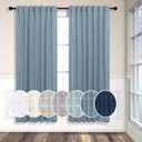 Light Blue Curtains 72 Inch Length for Boys Room 2 Panels Back Tab Pocket Light Diffusing Country Farmhouse Boho Slate Blue Curtain for Bedroom Living Room Door 52x72 Inches Long Dusty Stone Blue Grey