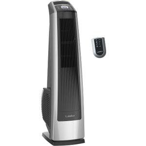 Lasko High Velocity Oscillating Tower Fan for Bedroom, Garage, Basement, and Gym with Remote Control, Timer, 3 Powerful Speeds, 35" Silver/Black, U35115, 35 In. Tall