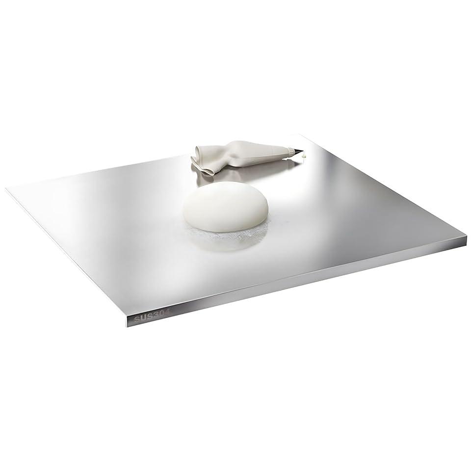 Stainless Steel Cutting Boards for Kitchen,304 Stainless Steel Chopping Boards with Lip and Non-slip silicone pad for Countertop Cutting Meats Fruits, Easy To Clean (15.7 * 27.5 * 0.06inch)