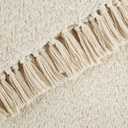 DII Modern Zig Zag Throw Blanket Woven Cotton, Hand-Knotted 2.5" Fringe, 50x60, Natural