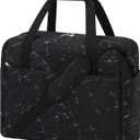 Carry on Duffle Bag for Travel - 16x7x12.5 Airline Approved Personal Item Travel Bag with Shoulder Strap for Men and Women (Marble Black)