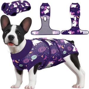 PetWarm Recovery Suit for Male Dogs Neutered, Dog Surgical Recovery Suit, Spay and Neuter, Prevents Licking After Surgery Onesie, Pet Recovery Suit for Dogs, Unicorn Pattern, Purple, XL (X-Large (Back:20.1-24.8'', Weight:42-75LB)