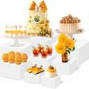 Buffet Risers, 8 Pcs Large White Acrylic Food Risers, Dessert Table Display Set for Buffet Table, Acrylic Display Stands for Catering Dessert Jewelry Figures Show ( 5" 6" 7" 8" 9" 10" 11" 11.8")