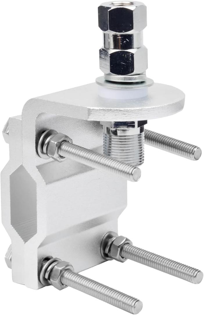 UAYESOK Heavy Duty CB Antenna Mirror Mount with SO-239 Stud, Standard 3/8 x 24 Threaded CB Antenna Stud Mount