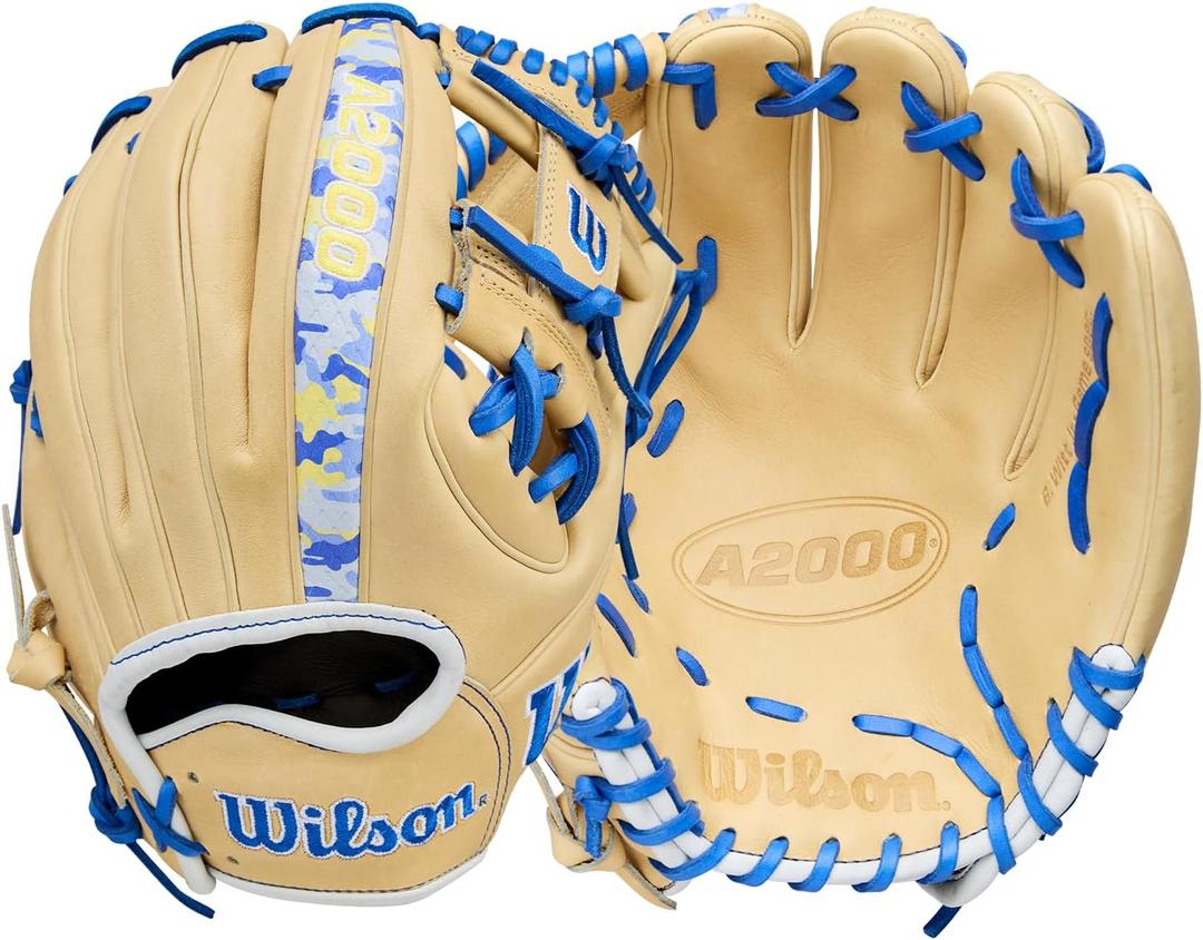 Wilson Winter 2025 A2000 Baseball Gloves (Infield - 11.75", Blonde/Royal/Yellow)