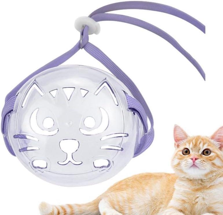 Transparent Cat Grooming Muzzle Breathable Cat Hood Adjustable Pet Head Cover Prevent Biting Chewing Barking