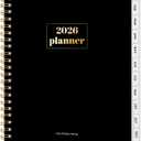 SUNEE 2026 Planner, Weekly and Monthly Calendar Planner, January 2026-December 2026, Daily Agenda with Tabs, Note Pages, Spiral Binding, 6.4"x8.3", Black