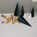 Hoolerry 6 Pcs Christmas Velvet Trees with Gold Pedestal Christmas Velvet Cones Tree Mantel Decor Modern Rustic Winter Home Minimalist for Holiday Entryway Table Wedding Centerpiece (Forest Green)