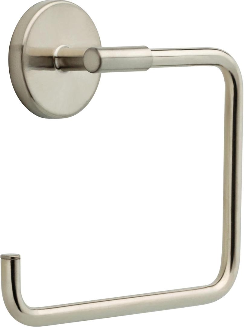 Delta Trinsic (1-Pack) Hand Towel Holder Brilliance Stainless Steel Towel Racks for Bathroom Wall Square Towel Ring Holder for Bath Towel Hanger for Kitchen, Bathroom Accessories 759460-SS