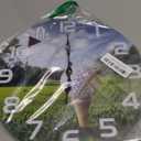 CHGCRAFT Golf Ball Pattern Wall Clock 12 Inch Non-Ticking Clocks Grass Round Wall Hanging Clock Battery Operated for Bedroom Living Room Kitchen Office