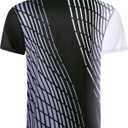 Mens Golf Shirts Short Sleeve Dry Fit Athletic Moisture Wicking Golf Polo Performance Printed Collared Polos (L)