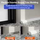 Flexible Quarter Round Molding, Peel and Stick, Corner Molding Trim, Waterproof Rubber Edge Molding Quadrilateral Trim for Wall Corner Countertops, 0.7×0.7 (White, 158Inch)