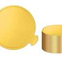 YYaaloa 3.15 Inch Mini Round Golden Cake Boards 50pcs Mousse Cupcake Base Paper Plates Circle Dessert Board (Gold 3inch 200pcs)