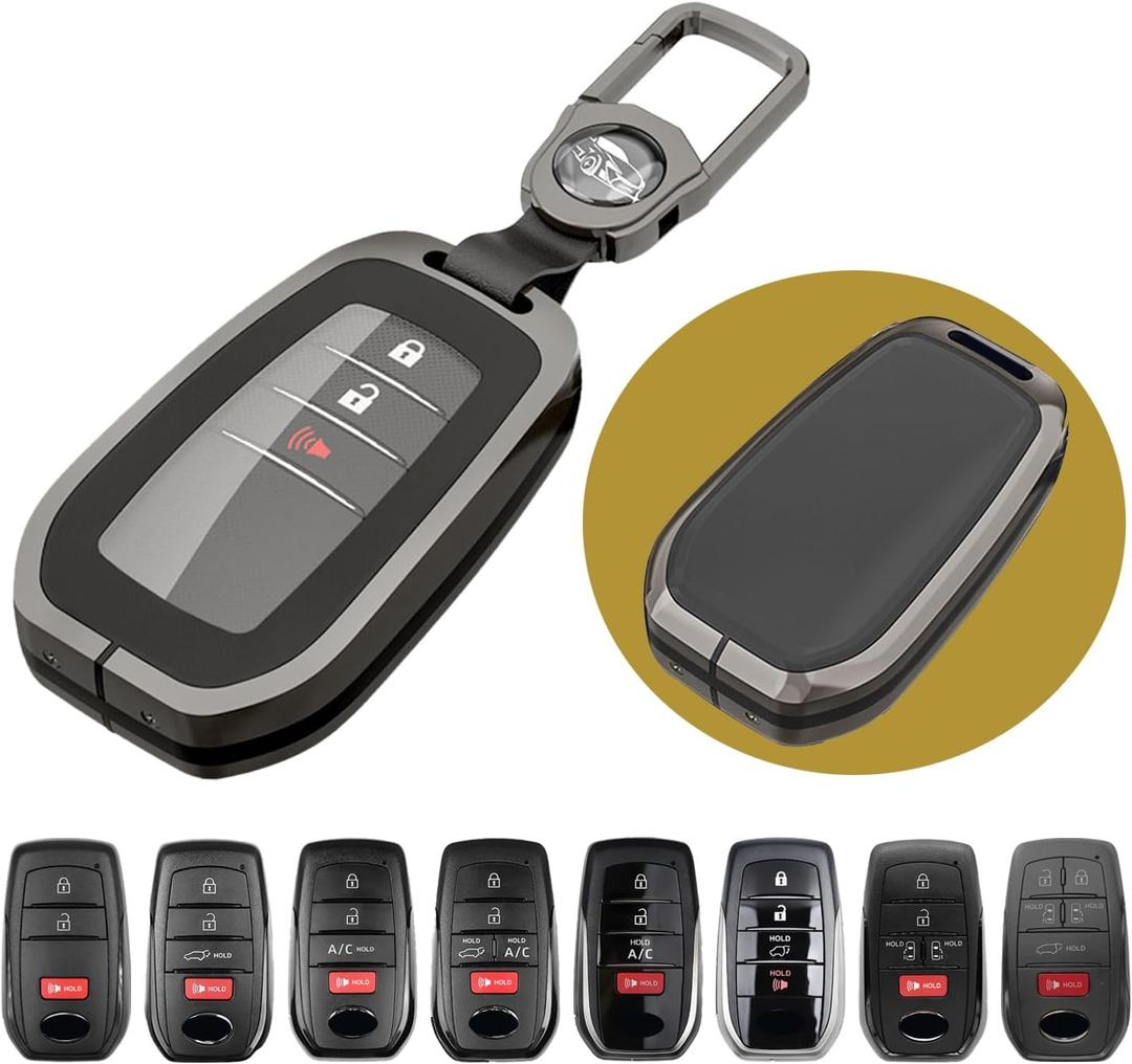Key Fob Cover for Toyota RAV4, Corolla, Tacoma, Highlander, Sienna, Prius, Crown Signia - Heavy Duty Zinc Alloy, Anti-DropFull Fobs Cover Key Case for Toyota 3/4/5/6 Buttons Smart Remote Keys Key Fob Cover for Toyota RAV4, Corolla, Tacoma, Highlander, Sienna, Prius, Crown Signia - Heavy Duty Zinc Alloy, Anti-DropFull Fobs Cover Key Case for Toyota 3/4/5/6 Buttons Smart Remote Keys