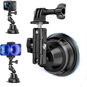 Suction Cup Mount for DJI Osmo Nano Action 6 5 Pro 4 360 for Insta360 Go Ultra for Gopro Hero 13 12 11 MAX 2 Metal Ball Head Quick Release Phone Car Holder Adapter Accessories