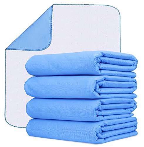 Avalon Care Incontinence Bed Pads Washable Waterproof 34x36 Inches Pack of 4 - Washable Pee Pads for Beds for Incontinence Adults, Kids & Pets - Waterproof Pad, Reusable Bed & Underpads