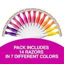 BIC Soleil 3 Colors Women's Disposable Razors With Aloe Vera and Vitamin E Lubricating Strip for Enhanced Glide, 3 Blades, 14 Count