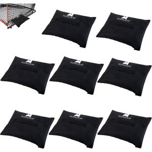 Sports Net Sandbags,All Sport Sandbags for Baseball Nets, Soccer Goals, Golf Nets, Football Nets, Hockey Nets,Weighted Anchor Bags (Black-8 Pack)
