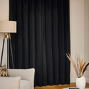 Black Matte Velvet Super Thermal Eyelet Curtains, 80 x 72