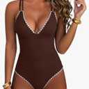ANRABESS Women One Piece Swimsuits Tummy Control Slimming Bathing Suit Push Up V Neck Swimwear 2026 Beach Vacation Clothes, Size L