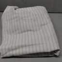 Farmhouse Shower Curtain Linen Beige Bow Woven Fabric Country Rustic Western, Pleated Beige Stripe 72" W x 84" L