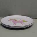Tiny Expressions Unicorn Plates  10" Set of 4 Reusable Melamine Party Plates with Rainbows, Stars & Whimsical Unicorns  Ideal for Everyday Use, Table Decor, Gifts, Birthdays & Party Favors (Multicolor)