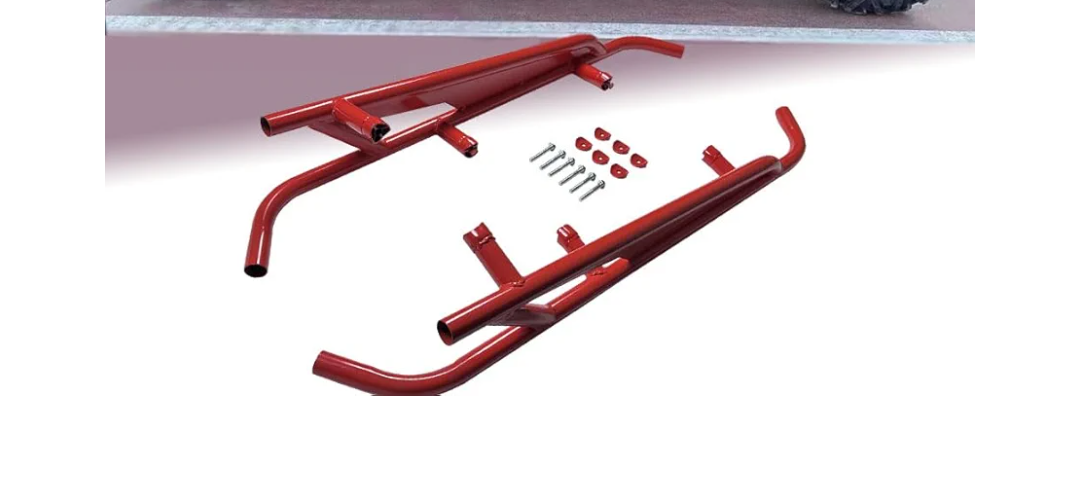 WRLWYRev Up Your Can Am Maverick X3: Red Rock Sliders with Tree Kickers - OEM Style, Fits 2-Door Models 2017-2022 - Replacement for OEM #715003438 and #715002963"