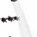 3 Handle Tub Shower Faucet Set Matte Black Tub and Shower Trim Kit with Rough-in Valve Bathtub Shower Faucet Set with Tub Spout Wall Mounted