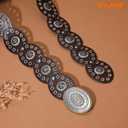 WHIPPY Women Disc Concho Leather Belt Western Cowgirl Wide Belt Vintage Boho Country Oval Waist Belt for Music Festival Dress (Brown)
