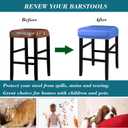 HFCNMY Stool Covers Rectangle, Stretch Waterproof PU Rectangle Bar Stool Covers Vanity Stool Cover Washable Counter Stool Covers Saddle Seat Cover with Elastic Bands(2 Pack,Blue)