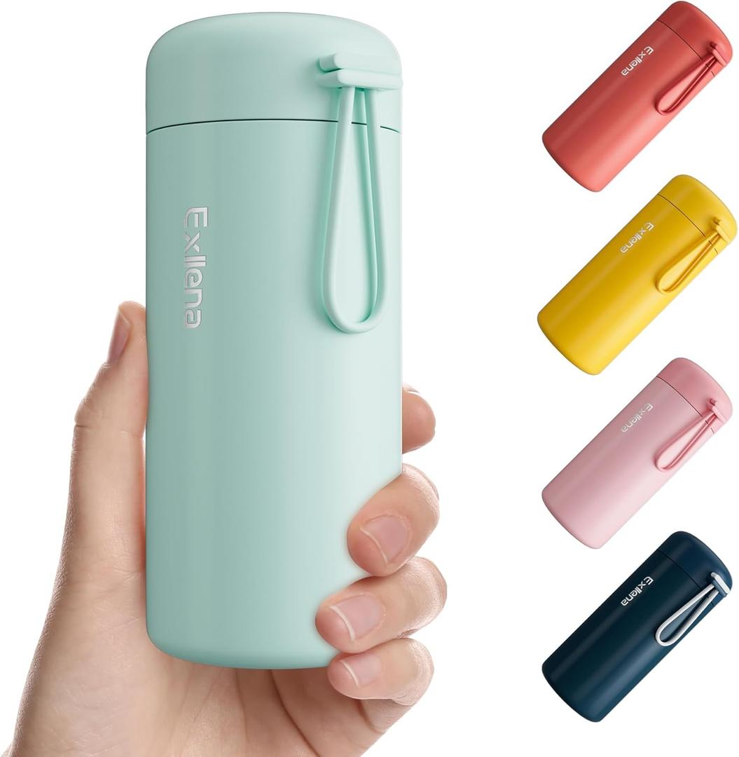 Small Water Bottle 10oz, Small Insulated Water Bottle for Hot&Cold Drinks, Water Bottle Purse with Carry Handle - 100% Leakproof Perfect for School, Travel...(Mint)