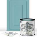 ALL-IN-ONE Paint, Durable cabinet and furniture paint. Built in primer and top coat, no sanding needed. Includes our 30 featured color card - Amalfi (blue aqua), Quart (32 Fl Oz (Pack of 1))