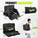 Wide Stadium Seat with Back Support for Bleachers Extra 5" Thick Padded Cushion 6 Reclining Positions Lumbar Support Pillow & Cup Holder Portable Stadium Chair for Sports Events, 25 in