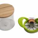 1 Pack Apple Slicer 8 Super Sharp Stainless Steel Blades Apple Slicer, Corer and Divider, Heavy Duty Stainless Steel Apple Cutter 30 oz DENMARK MED GLASS SKINNY APOTHECARY JAR WICACIA LID