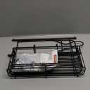 Shower Caddy Hanging Bathroom Organizer: Over Head Adjustable Rack for Tall Showerhead - Extra Large Storage Shelf for Big Shampoo Bottles with Soap Holder (Black)