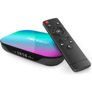 HK1 Box Smart TV Box Android 9.0, 4GB RAM 32GB ROM, S905X3 Quad Core 64bit Cortex-A55, GPU G31 MP2, 2.4G/5G Dual WiFi BT4.0 H.265 Decoding LAN 1000 RJ-45, HD 8KHK1BOX 4+32