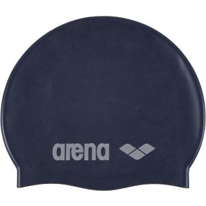 Arena Classic Junior Silicone Unisex Swim Cap for Girls and Boys Comfortable Durable Kids Pool Bathing Cap, One Size (Denim/Silver)