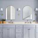 ANDY STAR Chrome Arched Mirror, 20x30’’ Arch Bathroom Mirror Over Sinks, SUS304-Anti-Rust, Tube Metal Frame, Wall-Mounted Vertical 1’’ Deep for Home Remodel