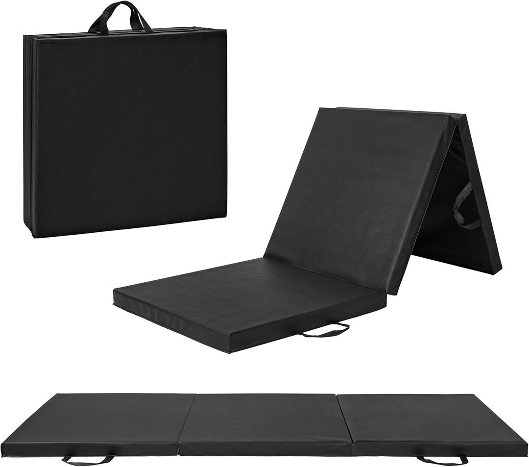 CAP Barbell All Purpose Folding Anti Tear Exercise Training Aerobic Fitness Gym & Gymnastics Balance Mat | Multiple colors (Black)