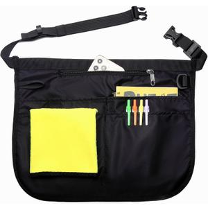 Waterproof Server Apron for Women with 5 Pockets,Quickly Put on and Take off Waitress Aprons,Work Apron for Bartender Barista (Black)