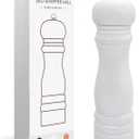 Wooden Pepper Mills Grinders, Manual Salt Pepper Grinder Refillable Wooden Mill, Rubber Wood, White (2"W x 8"H, White Color 1 Pack)