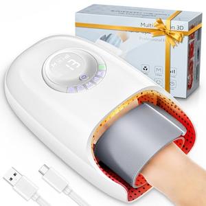 SKRFORM Hand Massager with Heat and Compression, Hand Massage for Arthritis and Carpal Tunnel Relief, 6 Modes Pressure Point Therapy, Blowing Wrist Massager, Finger & Palm Kneading, Gifts for Mom Dad