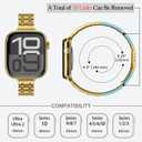 HITZEE Thin Metal Bands Compatible with Apple Watch Band 49/46/45/44/42mm, Slim Stainless Steel Band Strap for Women Compatible for iWatch Ultra 3/2/1 SE3-1 Series 11 10 9 8 7 6 5 4 3 2 1, Gold