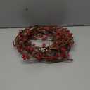 Syhood 9 ft Ramadan Mubarak Berry Beaded Garland with 30 LED Lights Artificial Pre Lit Berry Branch String Garland Battery Operated for Indoor Mantel Fireplace Holiday Decor(Red)