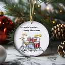 Drum Set Lover Ornament - Heartfelt for Grandson from Grandparents | Ceramic Keepsake for Musician Grandkids | Sentimental Decor from Grandpa & Grandma (V10)